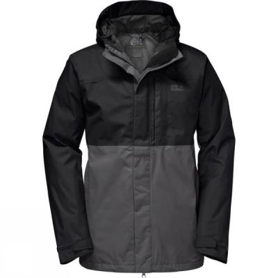 Chaquetas Jack Wolfskin Nimrod Hombre - Gris Oscuro / Gris - Chile RDO145726